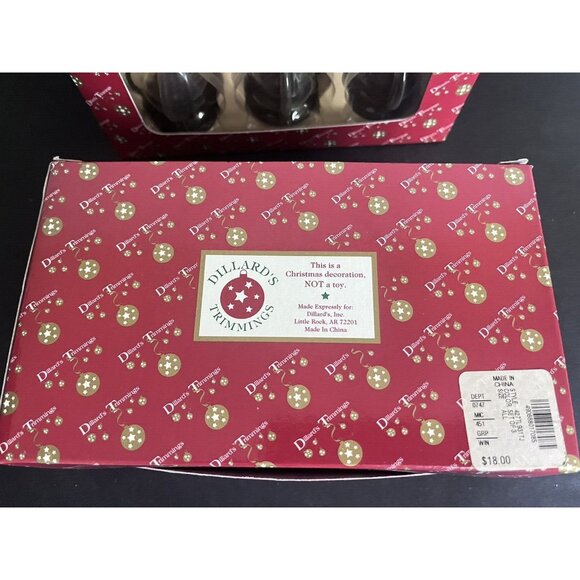 6 Lantern Style Christmas Ornaments Dillards Trimmings 2 Original Boxes Metal - Picture 4 of 5